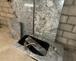 ....this was the marble counter before remodel...the marble would be fun in a garden or....