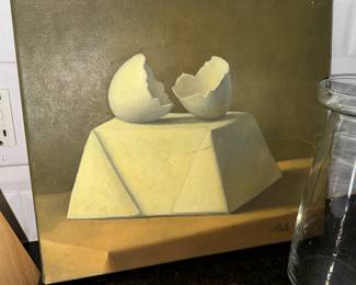 oil painting - cracked egg