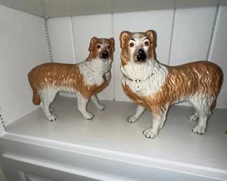 PAIR of standing Staffordshire Dogs