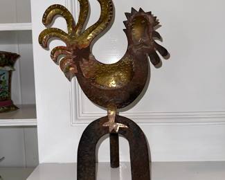 Fine Mid-Century Mixed Metal Andirons