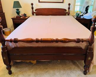 Treasure House solid cherry cannonball bed