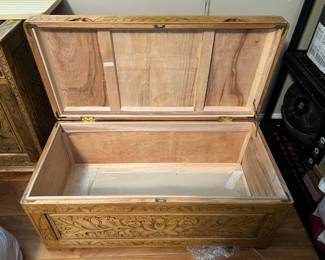 Beautiful Hand-Carved Wooden Chest