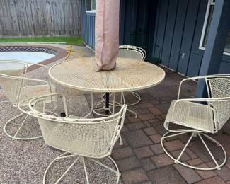 Pre-Sale Available: $300 6 pc. Patio Furniture (4 chairs, 1 table, and an umbrella stand)