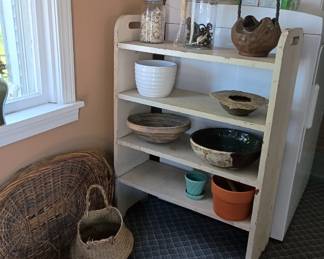 Open wooden shelf unit