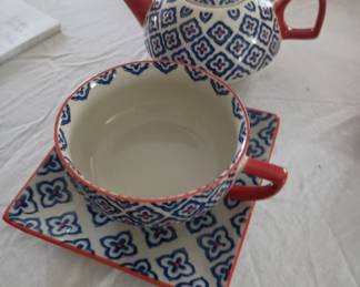 Trio  Tea pot, cup and saucer 