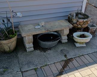 Concrete bench and
Other planters
