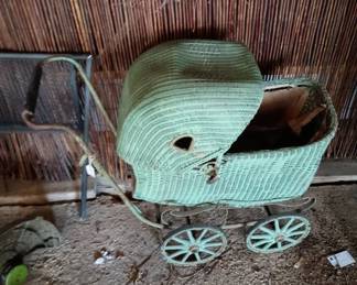 Vintage wicker buggy 