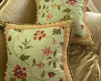 Silk and embroidered Pillows