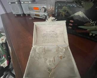 Vintage glass angels box