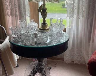Crystal and glass top table