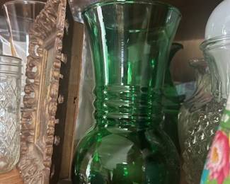 Vintage Emerald Green Vase