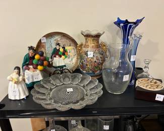 Vases, Deviled Egg Dish, and Decor