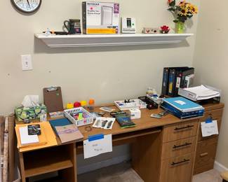 Desks and office supplies