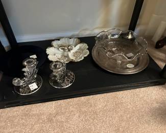 Candlesticks holders and Serving Bowls and platters