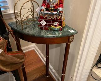 Corner tables and holiday decor