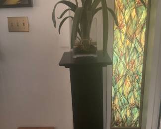 Pillar with faux plant