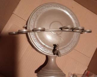 Pewter decatur with attached shot glass holder