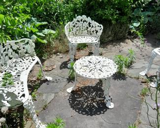 White wrought iron furniture