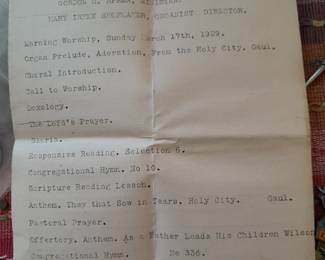 Several Congregational Church Bulletins from the 1920s