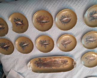 Limoges fish plates, following pictures show detail and information