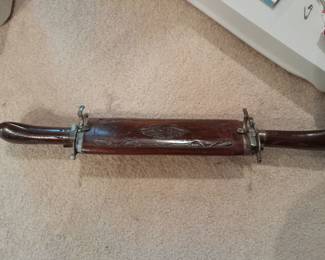 Carving knife and fork in holder