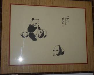 "Pandas at Play"  by Hsien-Min Yang  Ink on paper