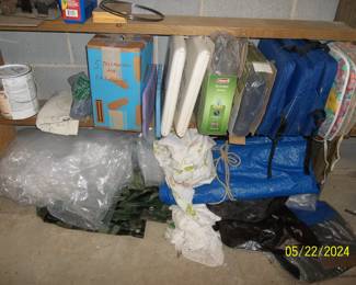 seat cushions, tarps, plastic