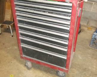 Toolbox is full and belonged to someone who did bodywork on autos.