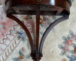 Vintage Wall Mount Mahogany Demi-Lune Shelf with Drawer. Photo 1 of 2. 