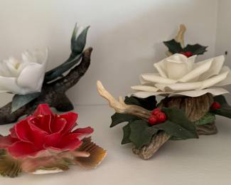 Porcelain Flower Figurines. 