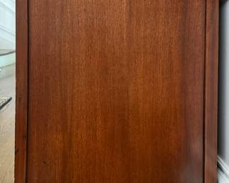 Vintage Flame Mahogany Sideboard with Brass Pulls. Measures 60" W x 19" D x 36" H. Photo 4 of 4.