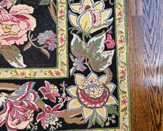 Floral Hand-Stitched Wool Rug. Measures 5' 8" x 8". Photo 2 of 2. 