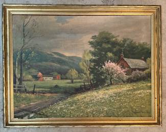 Pastoral Oil on Canvas. Signed By Artist. Photo 1 of 2. 