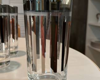 Mid-Century Smoky, Silver-Fade High Ball Glasses. Photo 2 of 2. 