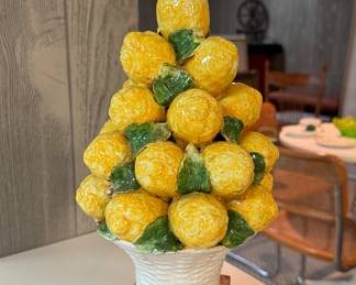 Vintage Lemon Topiary Table Lamp. 