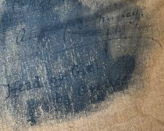 Reproduction of 18th Century Portrait of "A Girl" by French Painter Jean-Baptiste Greuze. Signed on Back. Oil on Canvas.  Photo 2 of 2. 