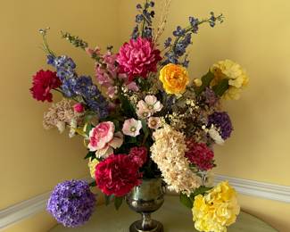 Faux Flower Arrangement. Measures 32" W x 42" H.