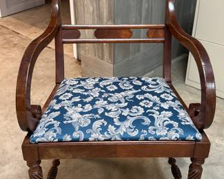 Antique Flame Mahogany Arm Chair - 2 Available. Each Measures 21" W x 23" D with 27.5" H Arm Height. Photo 1 of 3. 