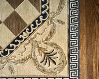 Wool Rug with Greek Key Border. Measures 5' 3" x 8' 3". Photo 2 of 2. 