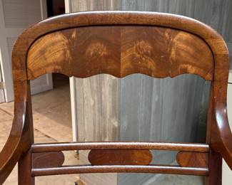 Antique Flame Mahogany Arm Chair - 2 Available. Each Measures 21" W x 23" D with 27.5" H Arm Height. Photo 3 of 3. 