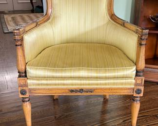 Pair of Vintage Marshall Fields Arm Chairs Upholstered in Silk Fabric. Each Measures 34" W x 34" D. Photo 1 of 5. 