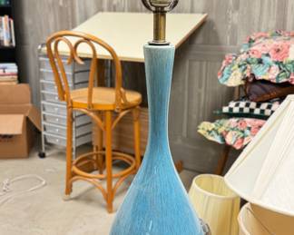 Vintage Sky Blue Gourd-Style Table Lamp. Photo 1 of 2. 