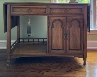 Vintage Thomasville Server With Flip Down Sides. Great As Is But Would Be Awesome Painted or Lacquered. Ask Us For Resources! Measures 42" W x 18" D x 30" H with Two 14" Drop Leaf Sides. Photo 1 of 3. 