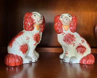 Pair of Staffordshire Dogs. Each Measures 8" H x 6" W. Photo 1 of 2. 