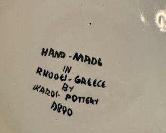 Vintage Hand-Painted Ikaros Pottery Plate. Photo 2 of 2