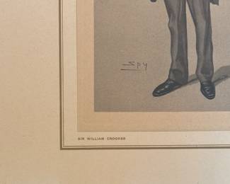 Sir William Crooks, Leslie Matthew Ward (Spy.) Measures 5" x 7.5"; 12" x 15" Including Frame. Photo 2 of 2. 