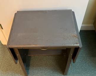 Vintage Metal Drop Leaf Typewrite Table. Photo 2 of 2. 
