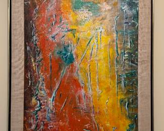 Abstract Oil Painting. Signed Hilgos. Oil on Board. Measures 23" x 35" without Frame; 30" x 42" including Frame. Photo 1 of 2. 
