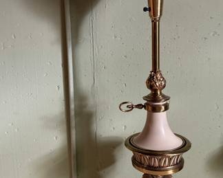 Pair of Mid-Century Table Lamps with Milk Glass Shades. Photo 2 of 2. 