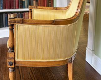 Pair of Vintage Marshall Fields Arm Chairs Upholstered in Silk Fabric. Each Measures 34" W x 34" D. Photo 2 of 5. 